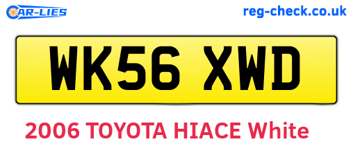 WK56XWD are the vehicle registration plates.