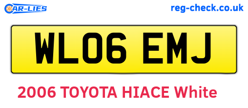 WL06EMJ are the vehicle registration plates.