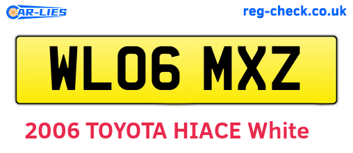 WL06MXZ are the vehicle registration plates.