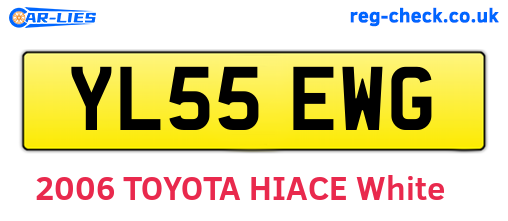 YL55EWG are the vehicle registration plates.