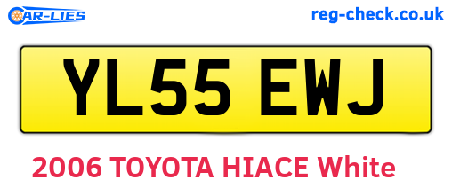 YL55EWJ are the vehicle registration plates.