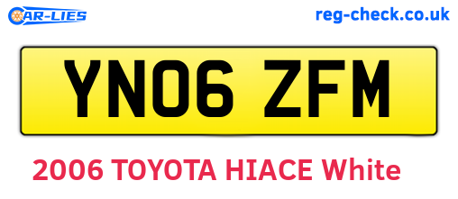 YN06ZFM are the vehicle registration plates.