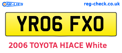 YR06FXO are the vehicle registration plates.