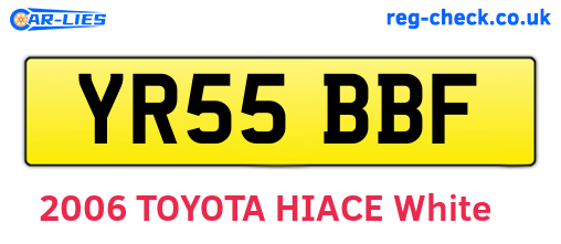 YR55BBF are the vehicle registration plates.