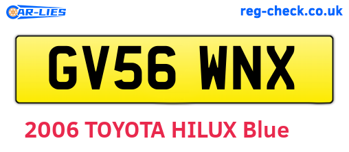 GV56WNX are the vehicle registration plates.