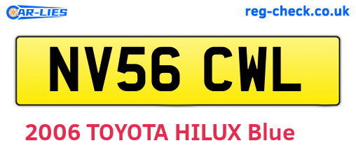 NV56CWL are the vehicle registration plates.