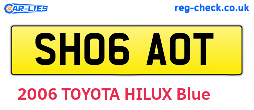 SH06AOT are the vehicle registration plates.