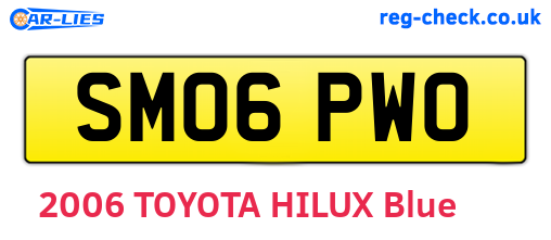 SM06PWO are the vehicle registration plates.