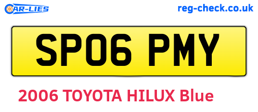 SP06PMY are the vehicle registration plates.