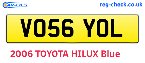 VO56YOL are the vehicle registration plates.