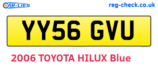 YY56GVU are the vehicle registration plates.