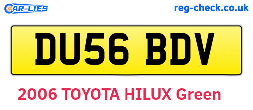 DU56BDV are the vehicle registration plates.