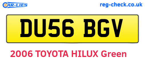 DU56BGV are the vehicle registration plates.