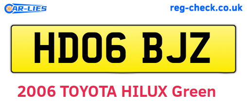 HD06BJZ are the vehicle registration plates.