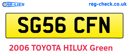 SG56CFN are the vehicle registration plates.