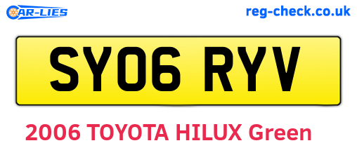 SY06RYV are the vehicle registration plates.