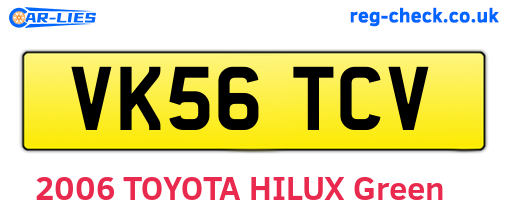 VK56TCV are the vehicle registration plates.
