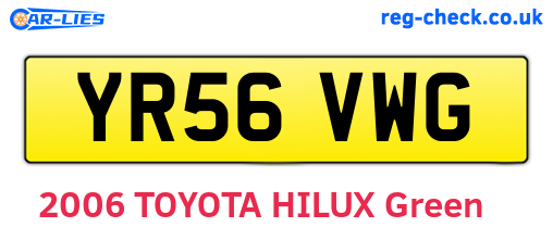 YR56VWG are the vehicle registration plates.