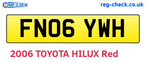 FN06YWH are the vehicle registration plates.