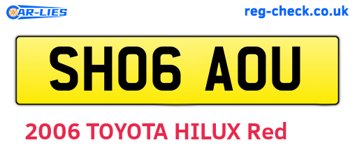 SH06AOU are the vehicle registration plates.