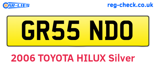 GR55NDO are the vehicle registration plates.