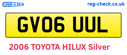 GV06UUL are the vehicle registration plates.