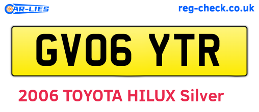 GV06YTR are the vehicle registration plates.
