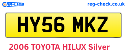 HY56MKZ are the vehicle registration plates.