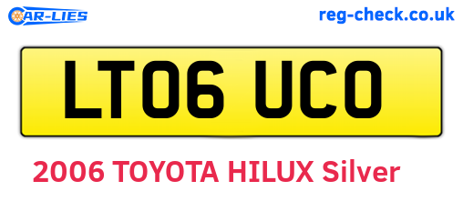 LT06UCO are the vehicle registration plates.