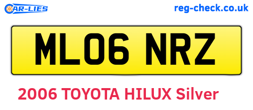 ML06NRZ are the vehicle registration plates.