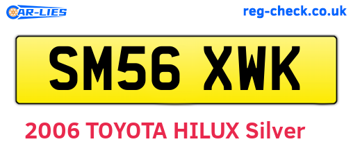 SM56XWK are the vehicle registration plates.