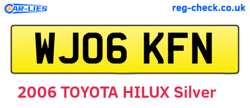 WJ06KFN are the vehicle registration plates.