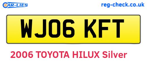 WJ06KFT are the vehicle registration plates.