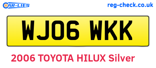 WJ06WKK are the vehicle registration plates.