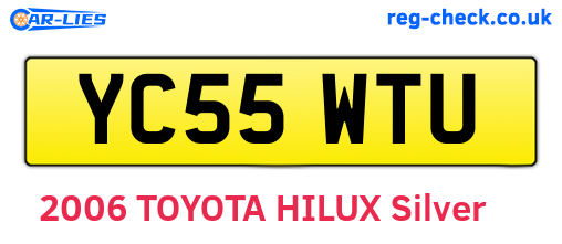 YC55WTU are the vehicle registration plates.