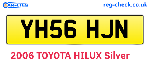YH56HJN are the vehicle registration plates.