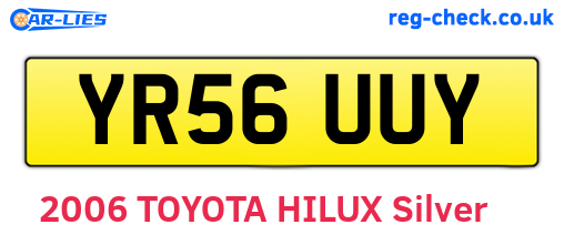 YR56UUY are the vehicle registration plates.