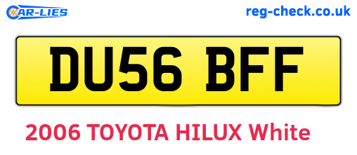 DU56BFF are the vehicle registration plates.
