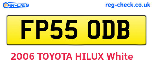 FP55ODB are the vehicle registration plates.