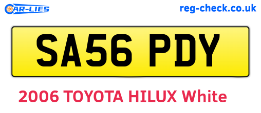 SA56PDY are the vehicle registration plates.