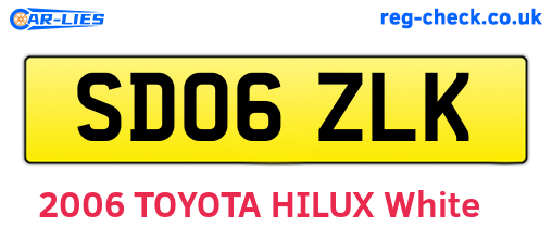 SD06ZLK are the vehicle registration plates.