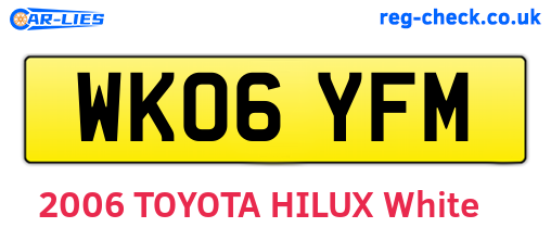 WK06YFM are the vehicle registration plates.