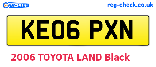 KE06PXN are the vehicle registration plates.
