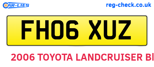FH06XUZ are the vehicle registration plates.