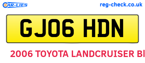 GJ06HDN are the vehicle registration plates.