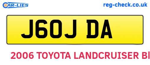J60JDA are the vehicle registration plates.