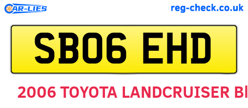 SB06EHD are the vehicle registration plates.