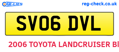 SV06DVL are the vehicle registration plates.