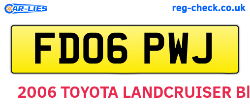 FD06PWJ are the vehicle registration plates.