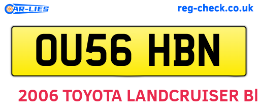 OU56HBN are the vehicle registration plates.